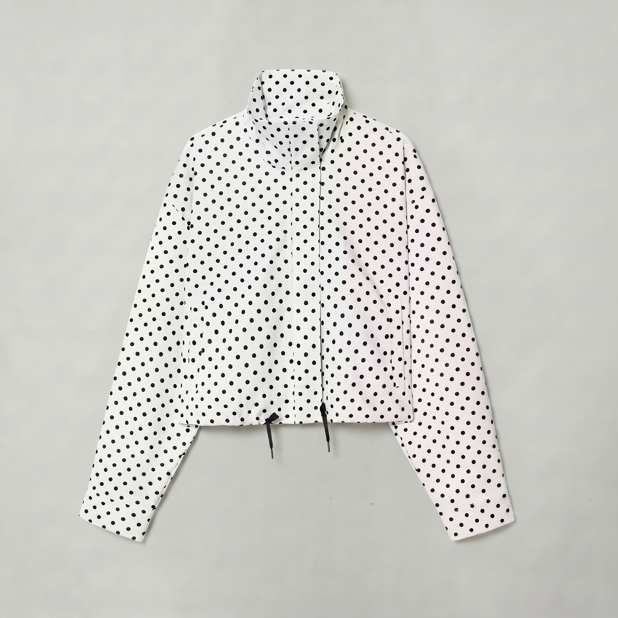 Women’s Polka Dot Bomber Jacket - Zip Up Cropped Lightweight Coat