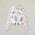 Women’s Polka Dot Bomber Jacket - Zip Up Cropped Lightweight Coat