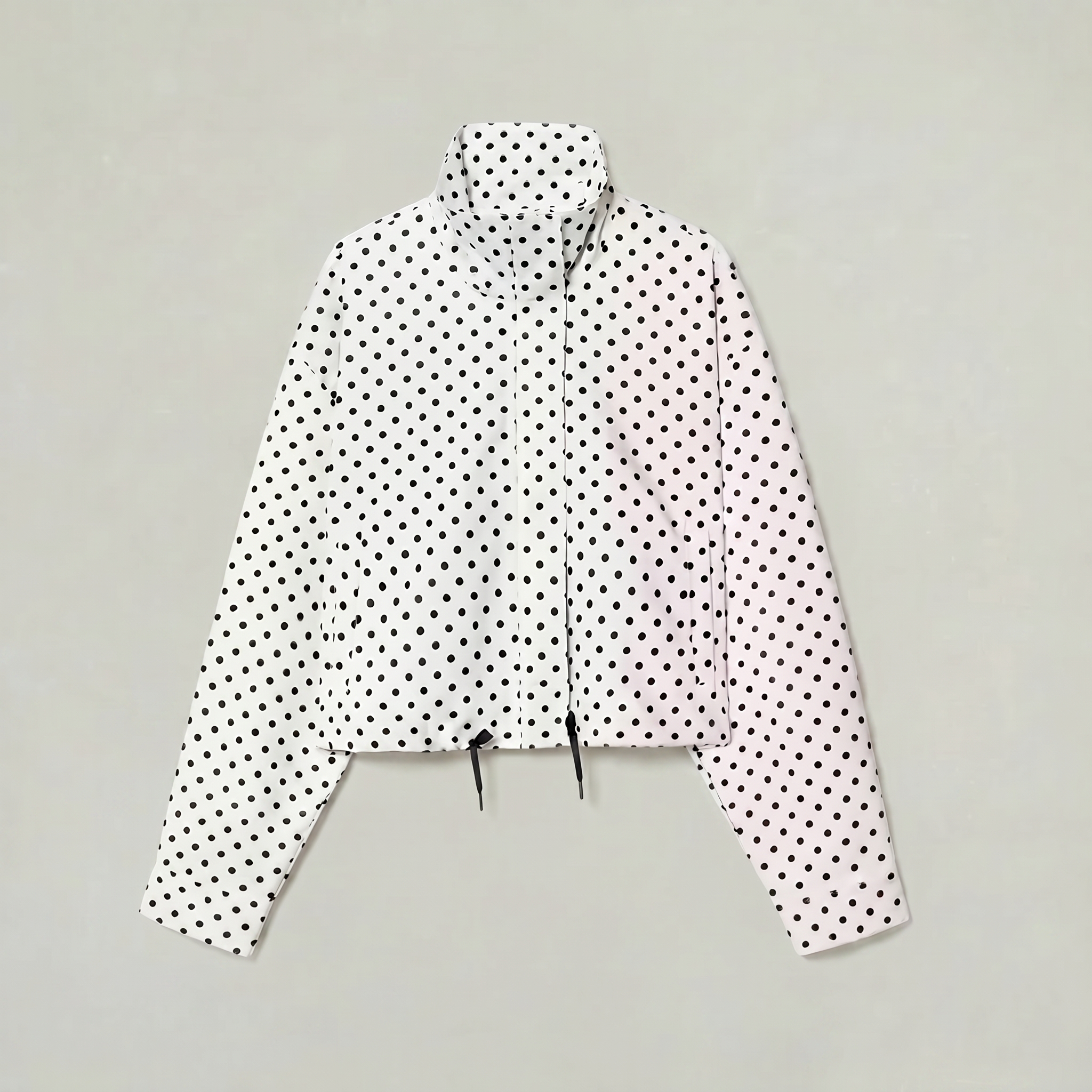 Women’s Polka Dot Bomber Jacket - Zip Up Cropped Lightweight Coat