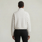 Women’s Polka Dot Bomber Jacket - Zip Up Cropped Lightweight Coat