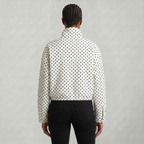 Women’s Polka Dot Bomber Jacket - Zip Up Cropped Lightweight Coat