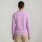 Women’s Quarter Zip Sweatshirt - Cable Knit Long Sleeve Regular Fit
