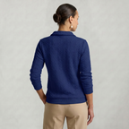 Women’s Quarter Zip Sweatshirt - Cable Knit Long Sleeve Regular Fit