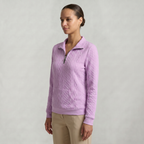 Women’s Quarter Zip Sweatshirt - Cable Knit Long Sleeve Regular Fit