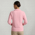 Women’s Quarter Zip Sweatshirt - Cable Knit Long Sleeve Regular Fit