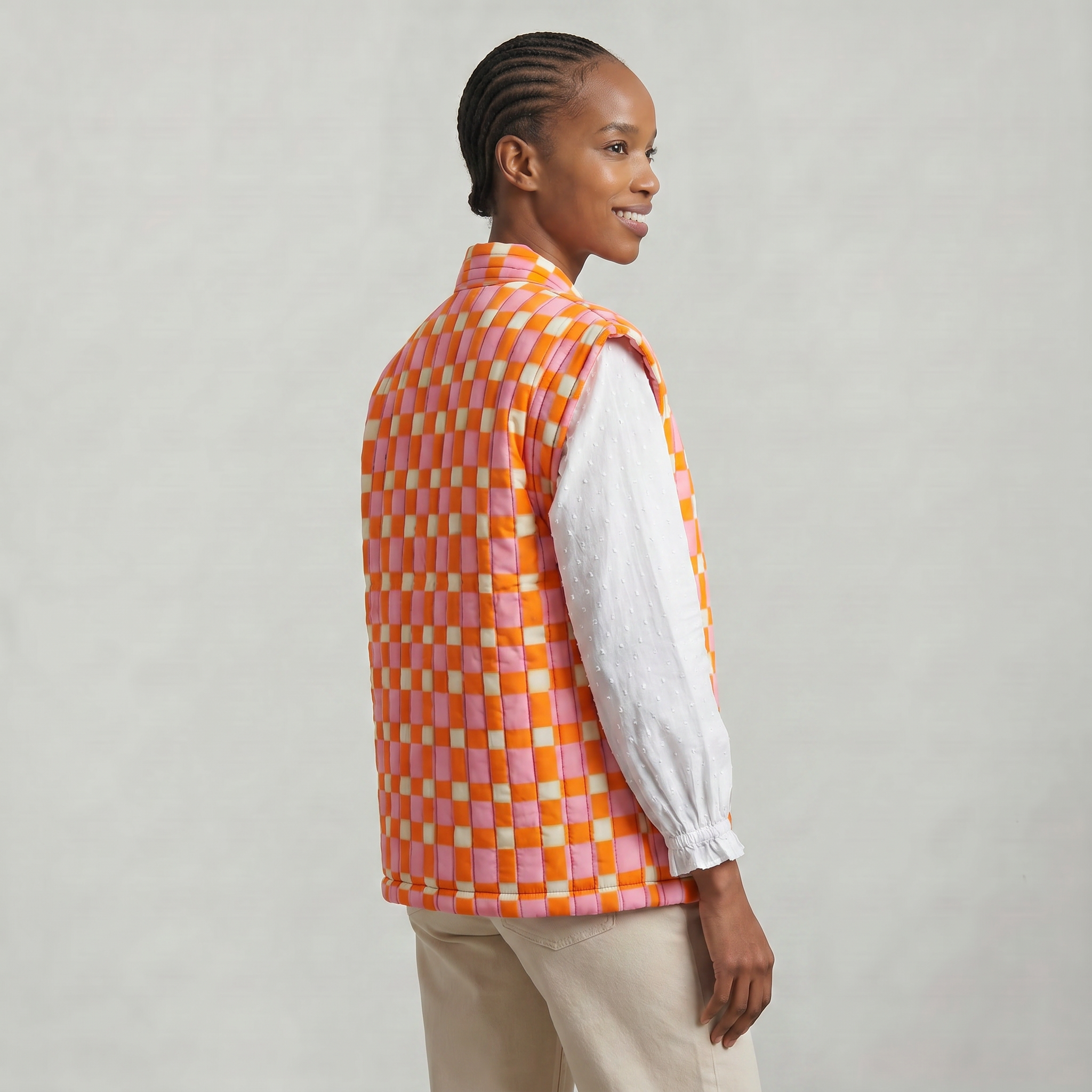 Women’s Quilted Floral Vest - Open Front Relaxed Fit