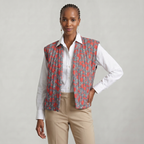 Women’s Quilted Floral Vest - Open Front Relaxed Fit