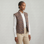 Women’s Quilted Floral Vest - Open Front Relaxed Fit