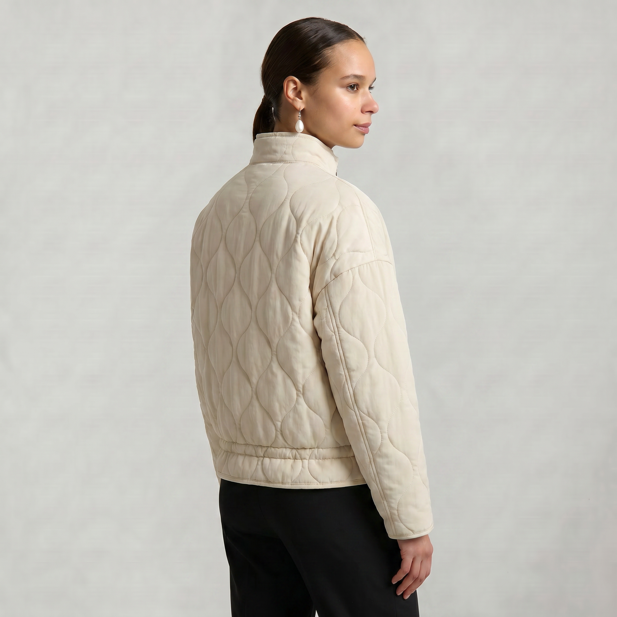 Women’s Quilted Padded Jacket - Zip Front Lightweight Coat