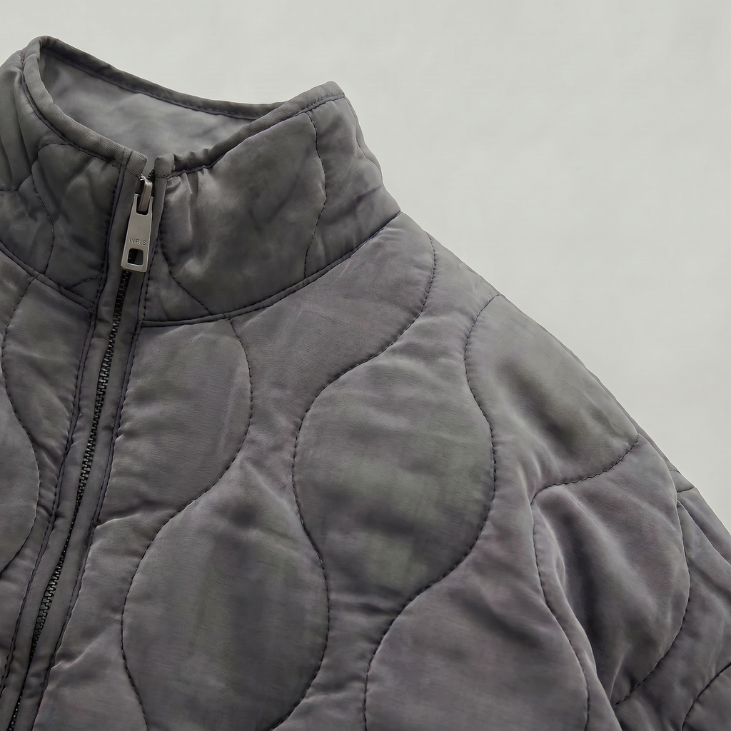 Women’s Quilted Padded Jacket - Zip Front Lightweight Coat