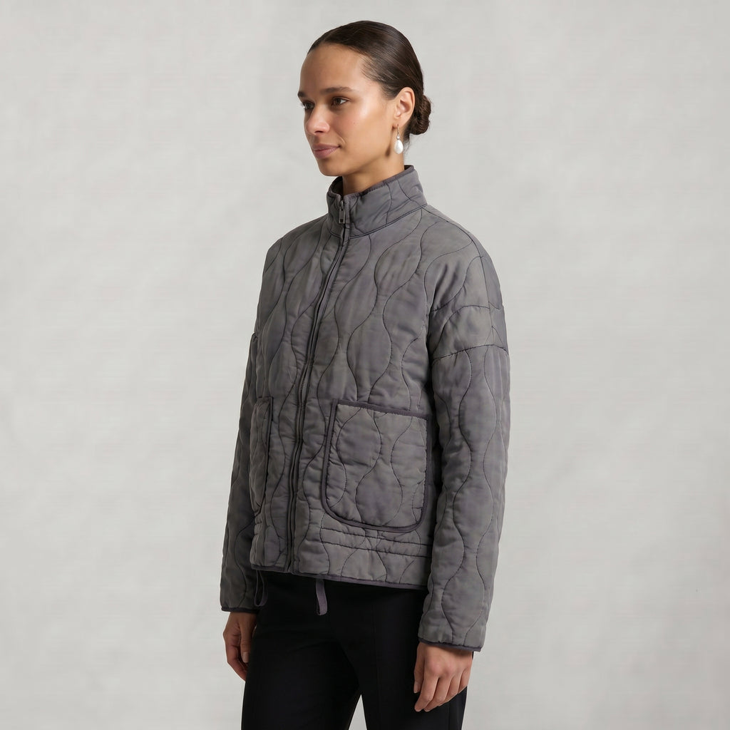 Women’s Quilted Padded Jacket - Zip Front Lightweight Coat