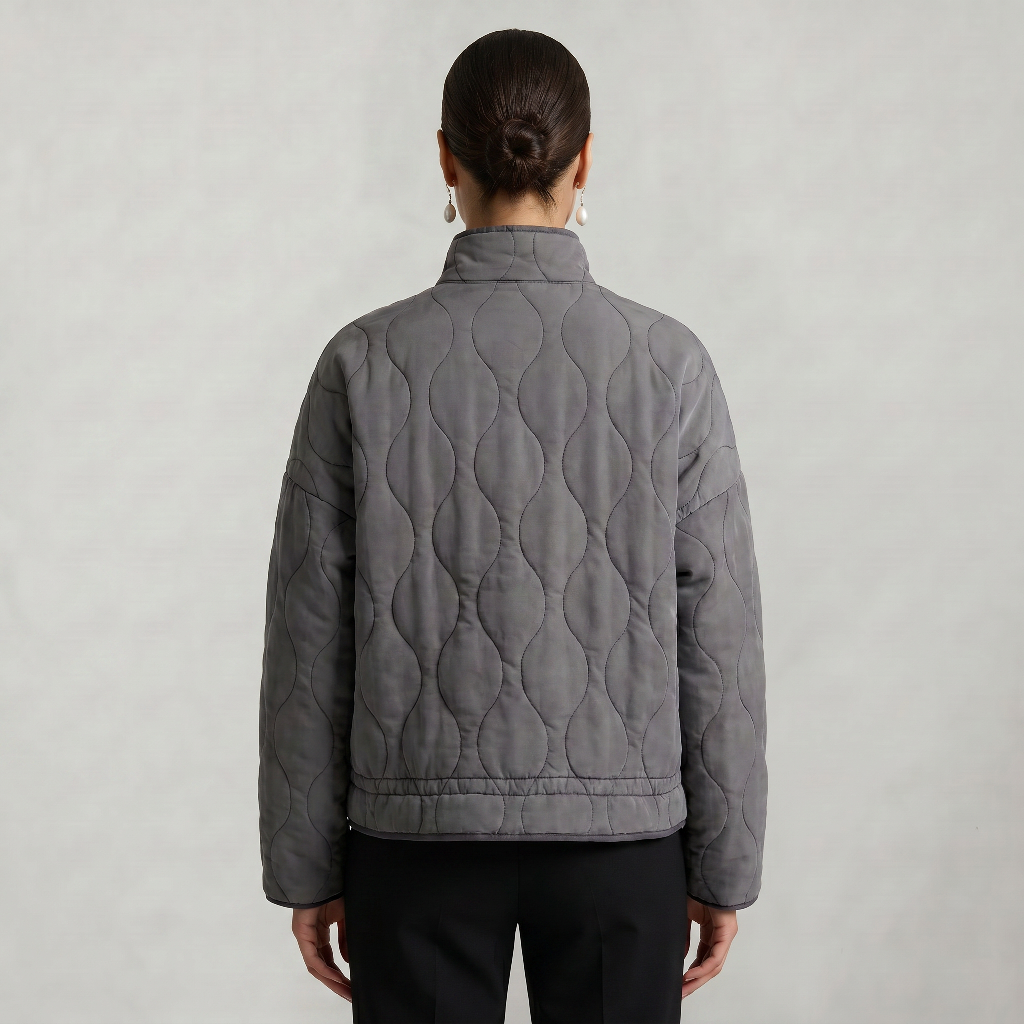 Women’s Quilted Padded Jacket - Zip Front Lightweight Coat