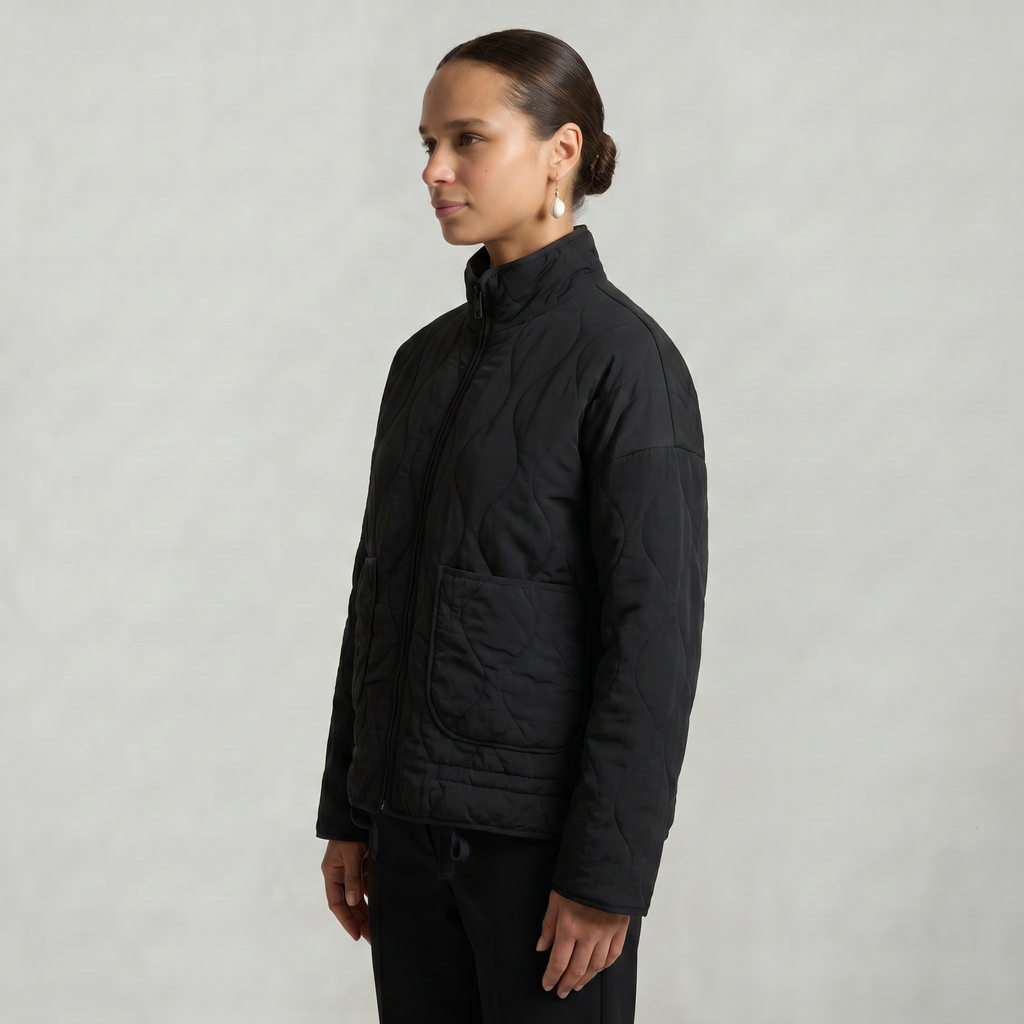 Women’s Quilted Padded Jacket - Zip Front Lightweight Coat