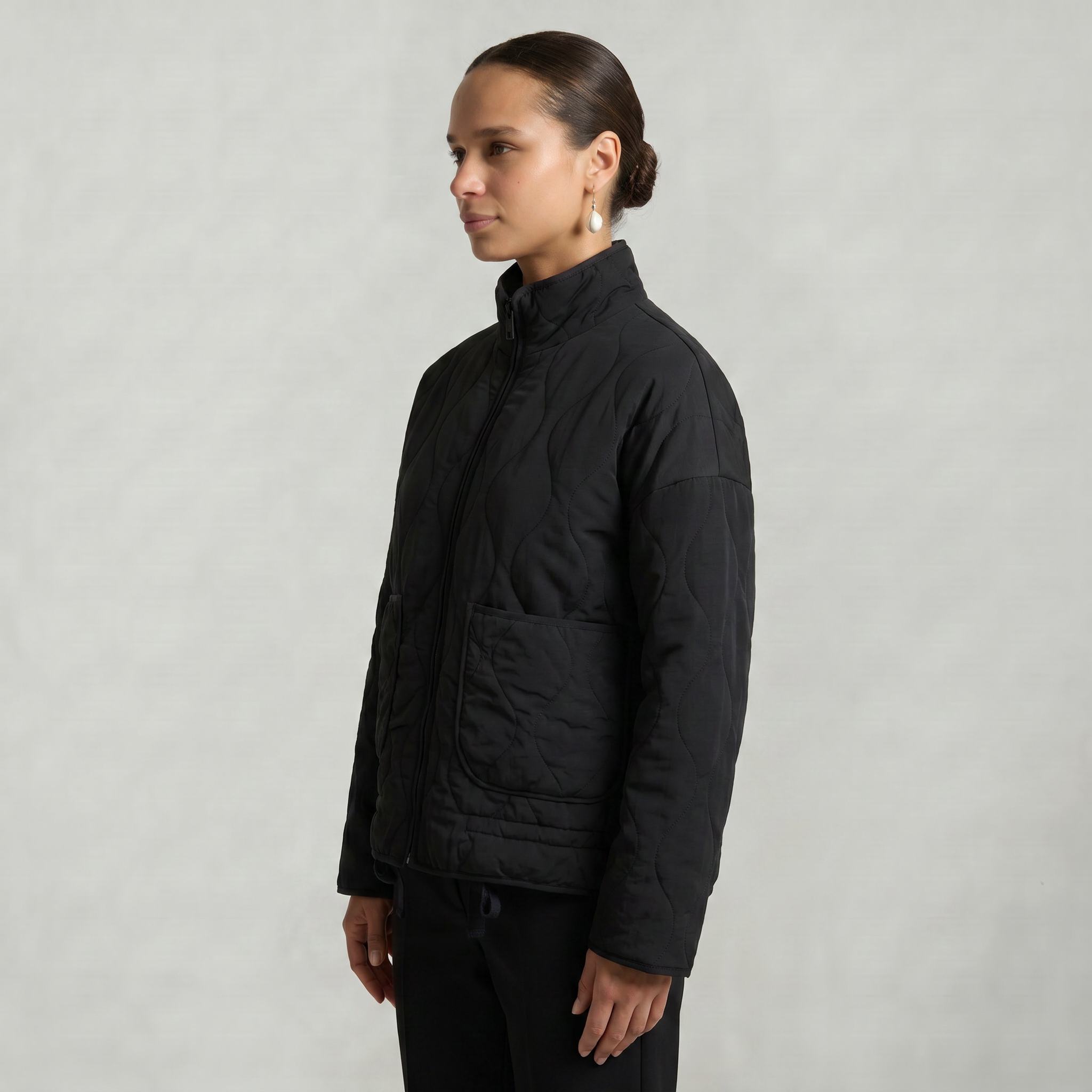 Women’s Quilted Padded Jacket - Zip Front Lightweight Coat