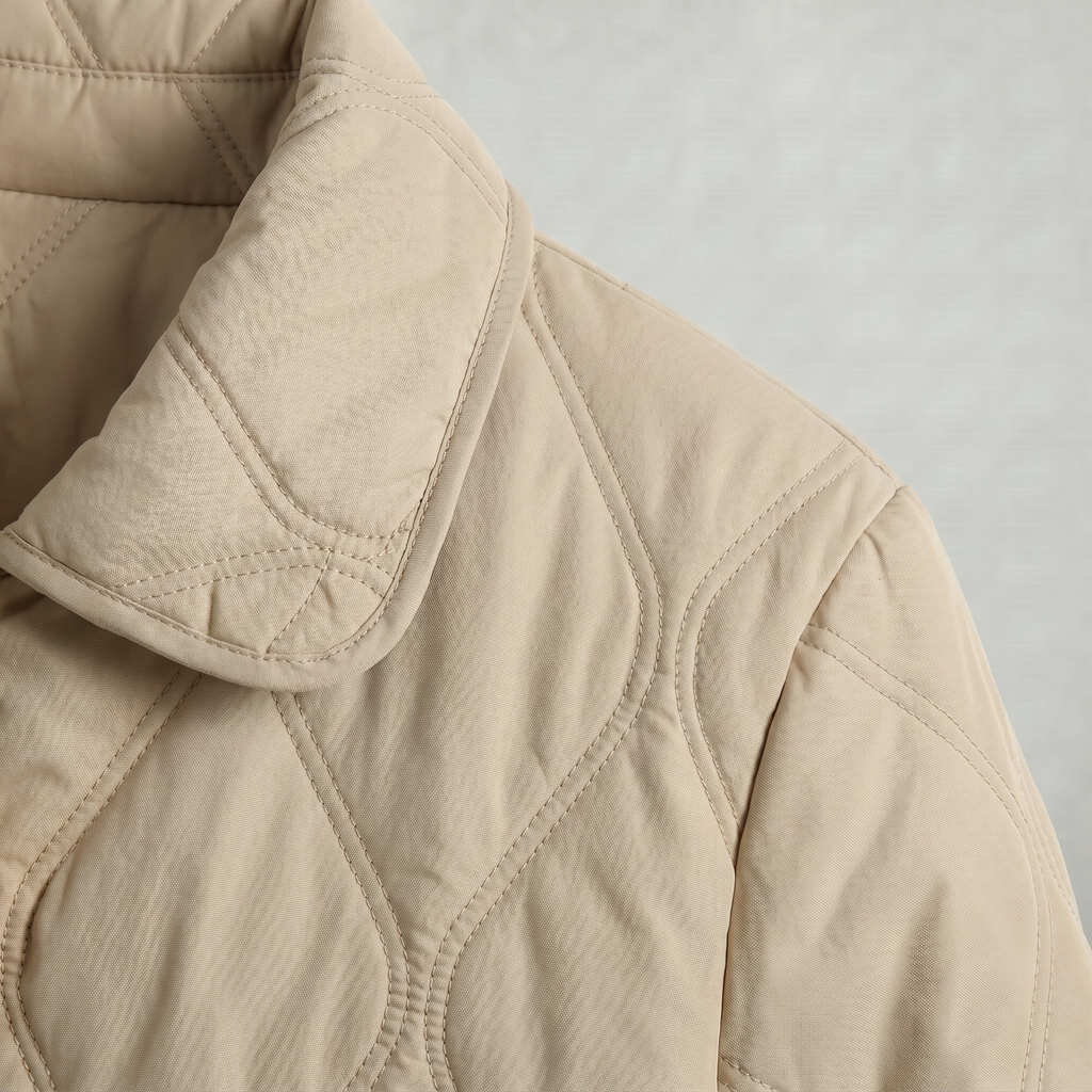 Women’s Quilted Puffer Jacket - Button-Down Padded Coat