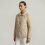 Women’s Quilted Puffer Jacket - Button-Down Padded Coat
