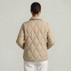 Women’s Quilted Puffer Jacket - Button-Down Padded Coat