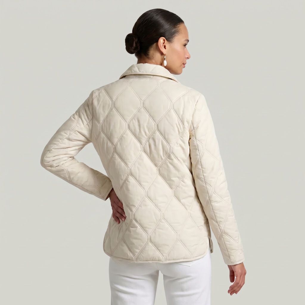 Women’s Quilted Puffer Jacket - Button-Down Padded Coat
