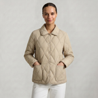 Women’s Quilted Puffer Jacket - Button-Down Padded Coat