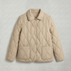 Women’s Quilted Puffer Jacket - Button-Down Padded Coat
