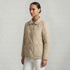 Women’s Quilted Puffer Jacket - Button-Down Padded Coat