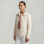 Women’s Quilted Puffer Jacket - Button-Down Padded Coat