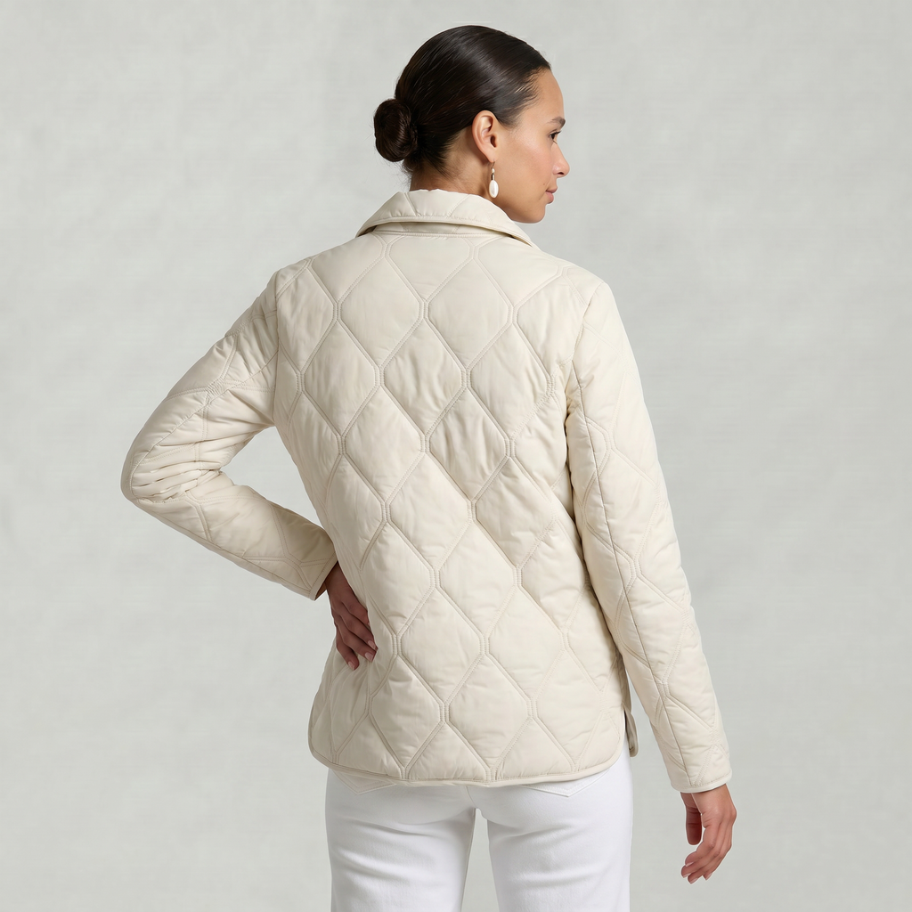 Women’s Quilted Puffer Jacket - Button-Down Padded Coat