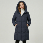 Women’s Quilted Puffer Coat - Long Hooded Regular Fit