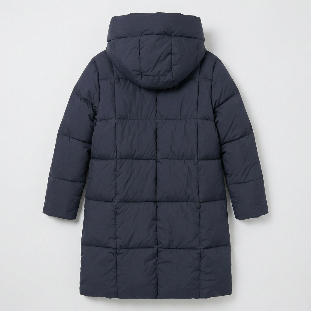 Women’s Quilted Puffer Coat - Long Hooded Regular Fit