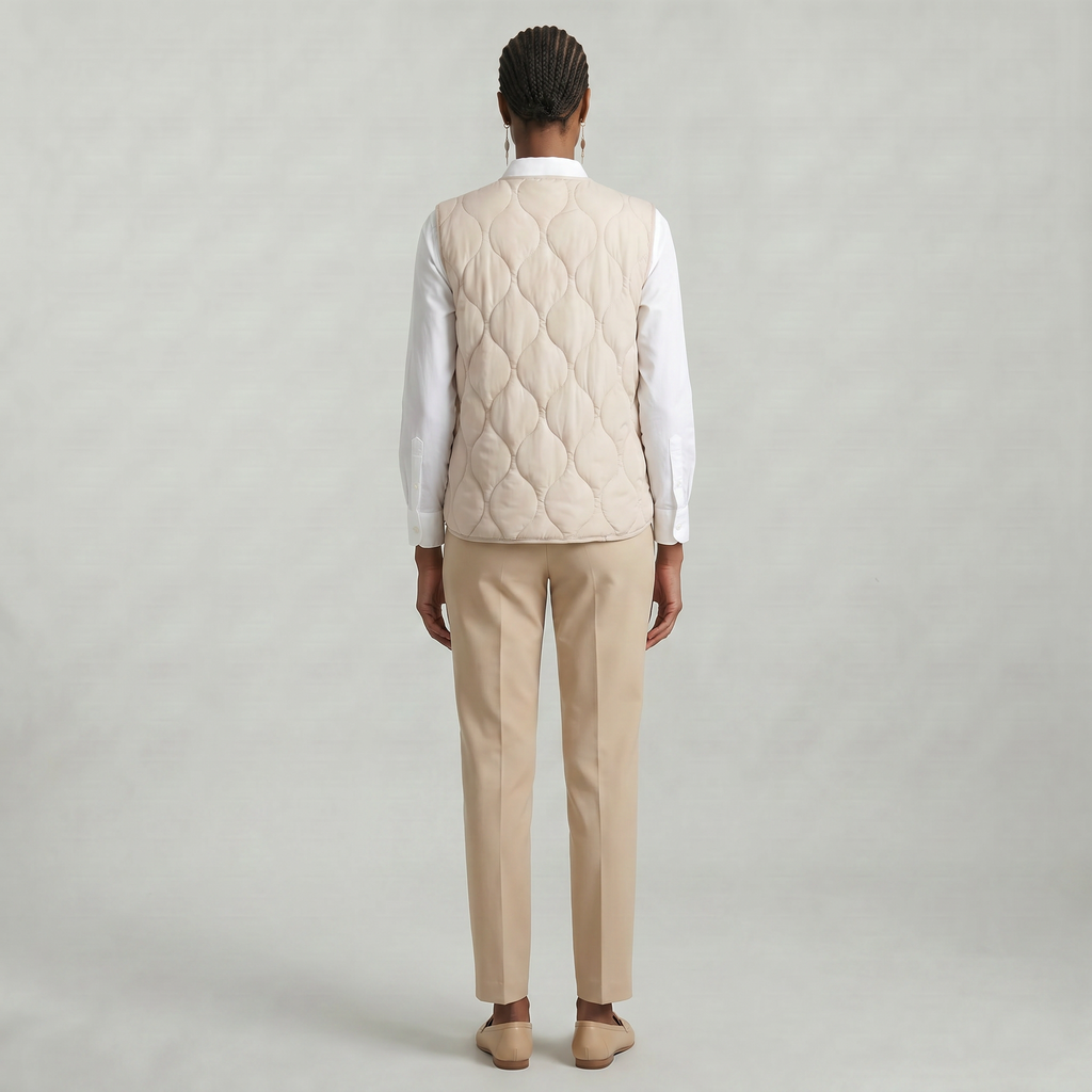 Women’s Quilted Vest - Sleeveless Button Waistcoat Loose Fit
