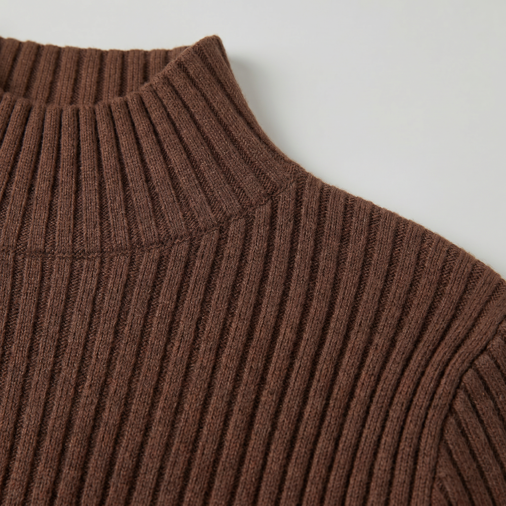 Women’s Ribbed Knit Turtleneck Sweater - Slim Fit Long Sleeve Pullover