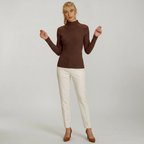 Women’s Ribbed Knit Turtleneck Sweater - Slim Fit Long Sleeve Pullover