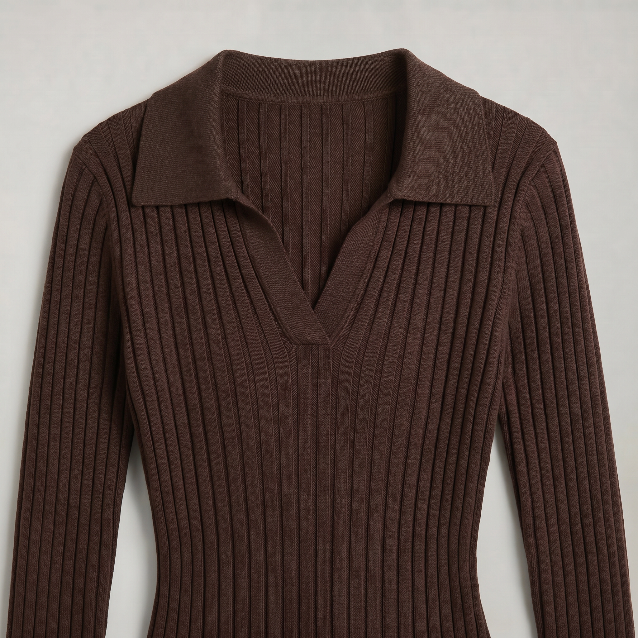 Women’s Ribbed Midi Dress - Long Sleeve Slim Fit Elegant Dress