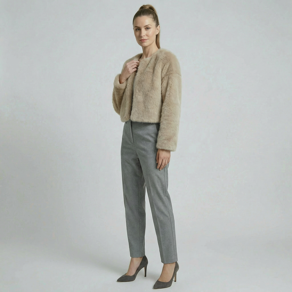 Women's Short Fluffy Faux fur jacket