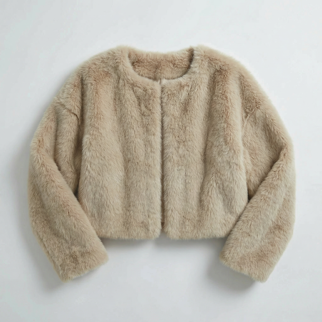 Women's Short Fluffy Faux fur jacket