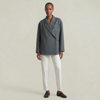 Women’s Oversized Side Slit Blazer - Flip Collar Long Sleeve Suit Jacket