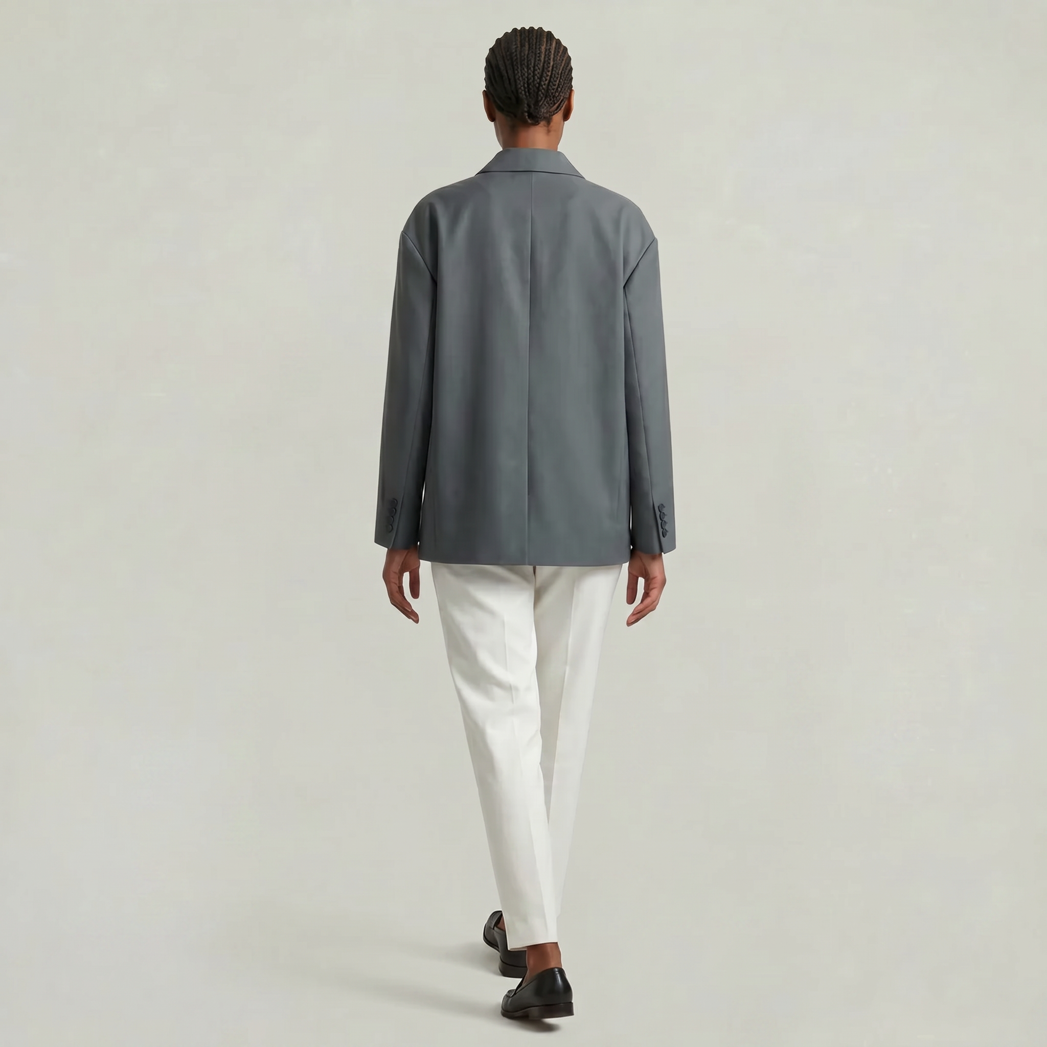 Women’s Oversized Side Slit Blazer - Flip Collar Long Sleeve Suit Jacket