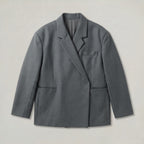 Women’s Oversized Side Slit Blazer - Flip Collar Long Sleeve Suit Jacket