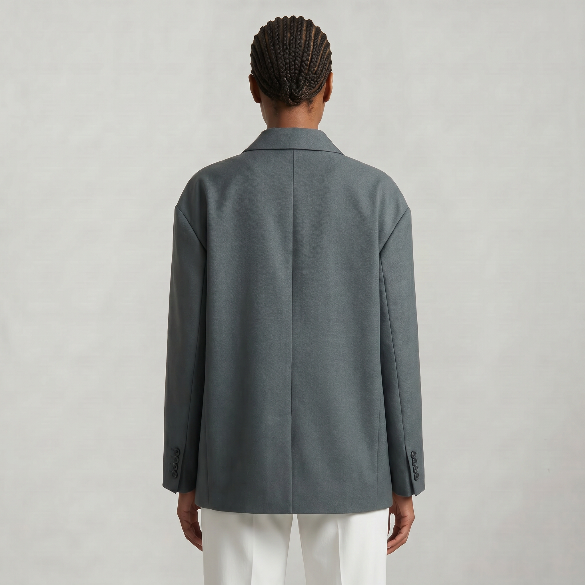 Women’s Oversized Side Slit Blazer - Flip Collar Long Sleeve Suit Jacket