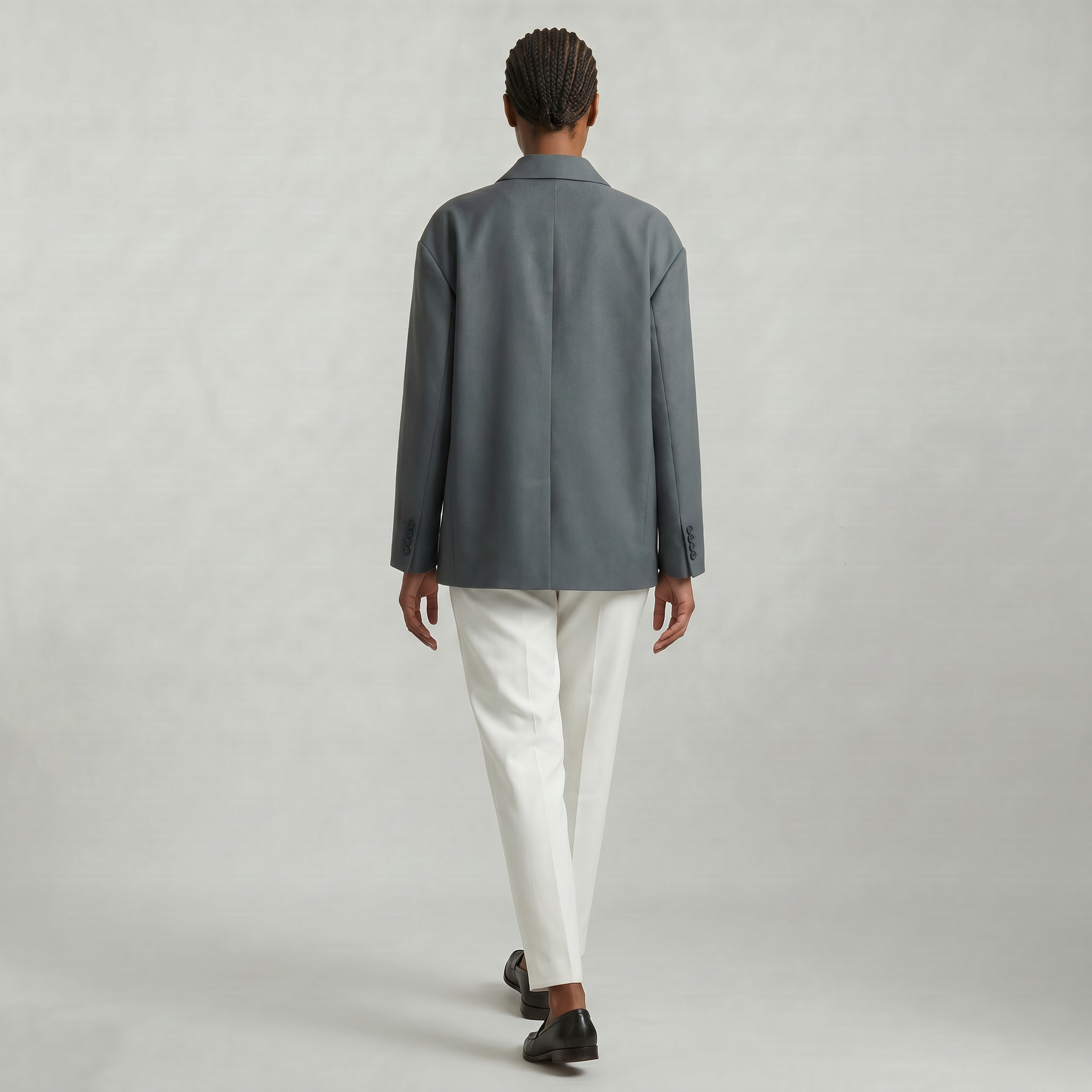 Women’s Oversized Side Slit Blazer - Flip Collar Long Sleeve Suit Jacket