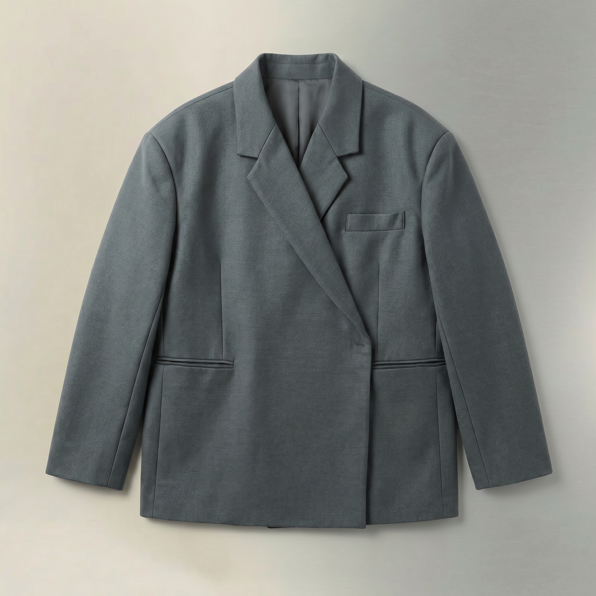 Women’s Oversized Side Slit Blazer - Flip Collar Long Sleeve Suit Jacket