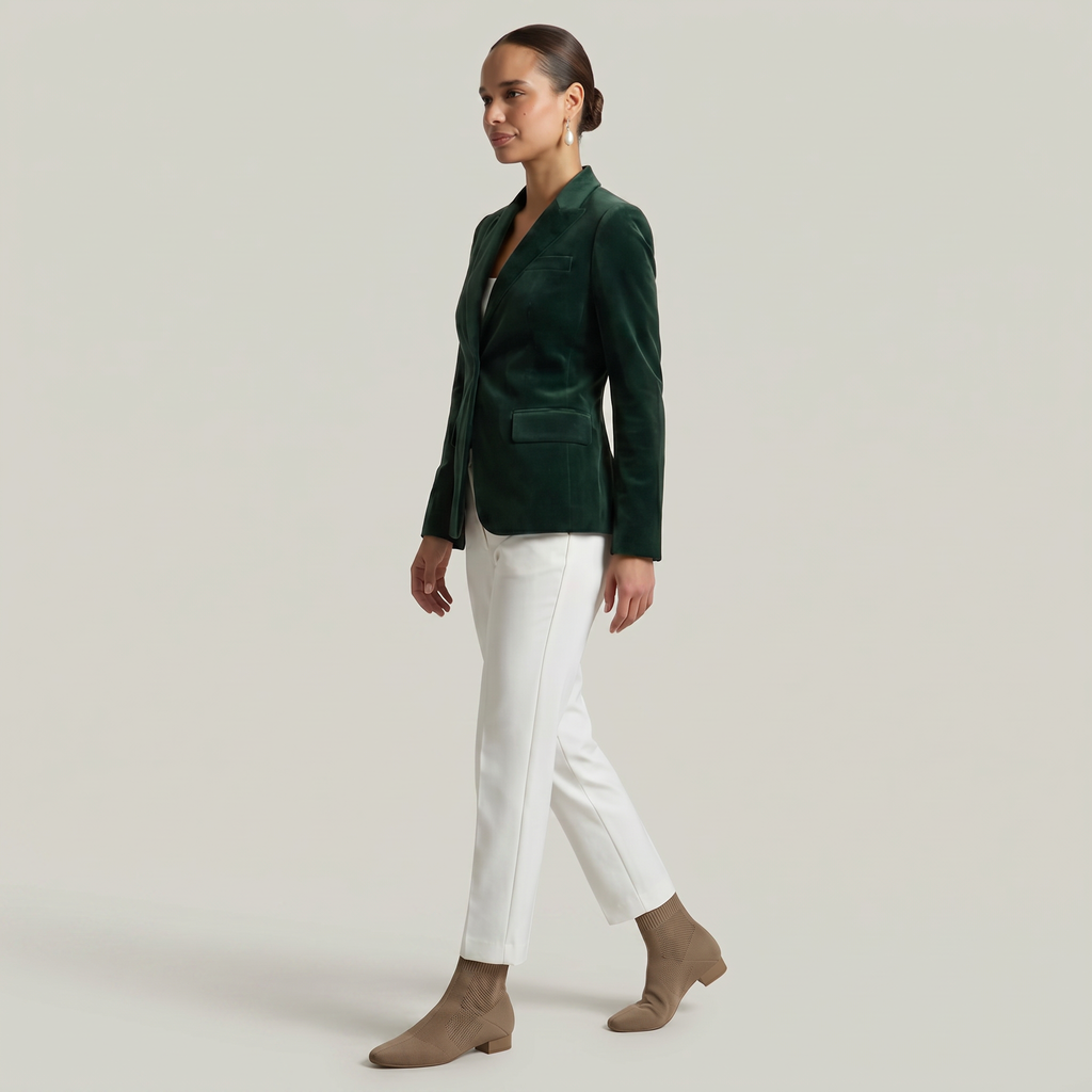 Women’s Single-Button Blazer - Long Sleeve Tailored Fit