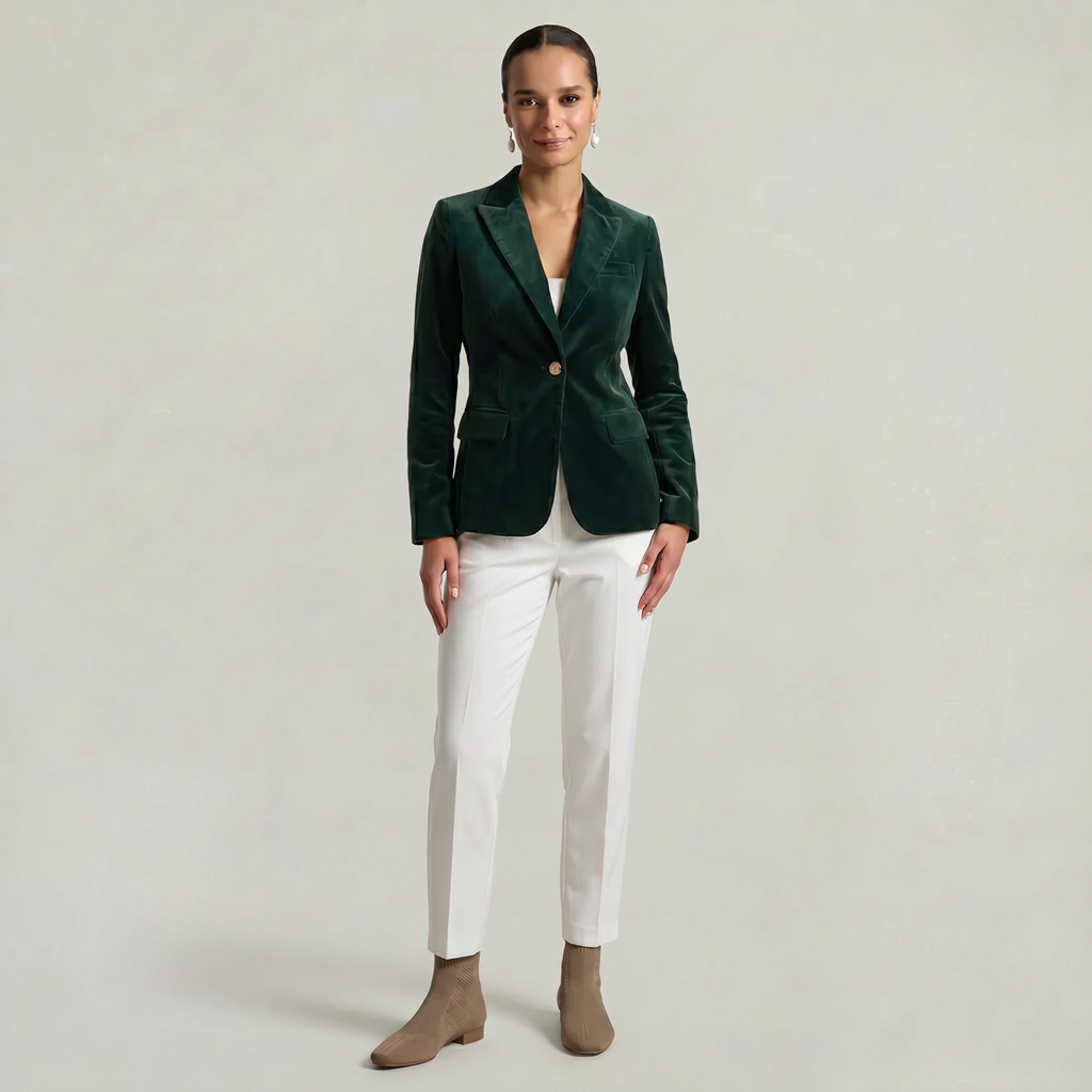 Women’s Single-Button Blazer - Long Sleeve Tailored Fit