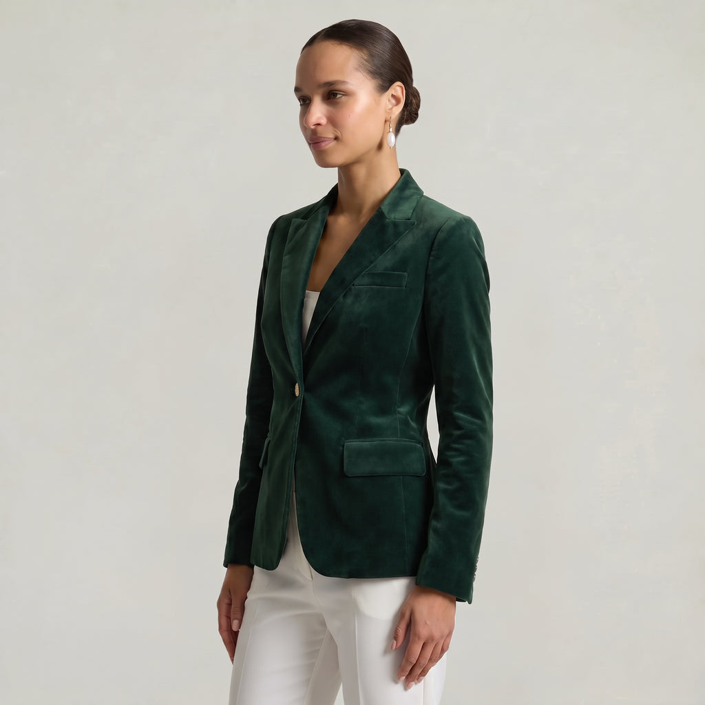 Women’s Single-Button Blazer - Long Sleeve Tailored Fit