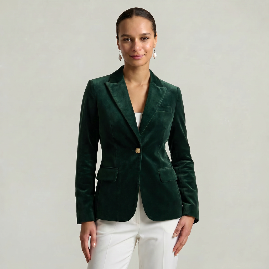 Women’s Single-Button Blazer - Long Sleeve Tailored Fit