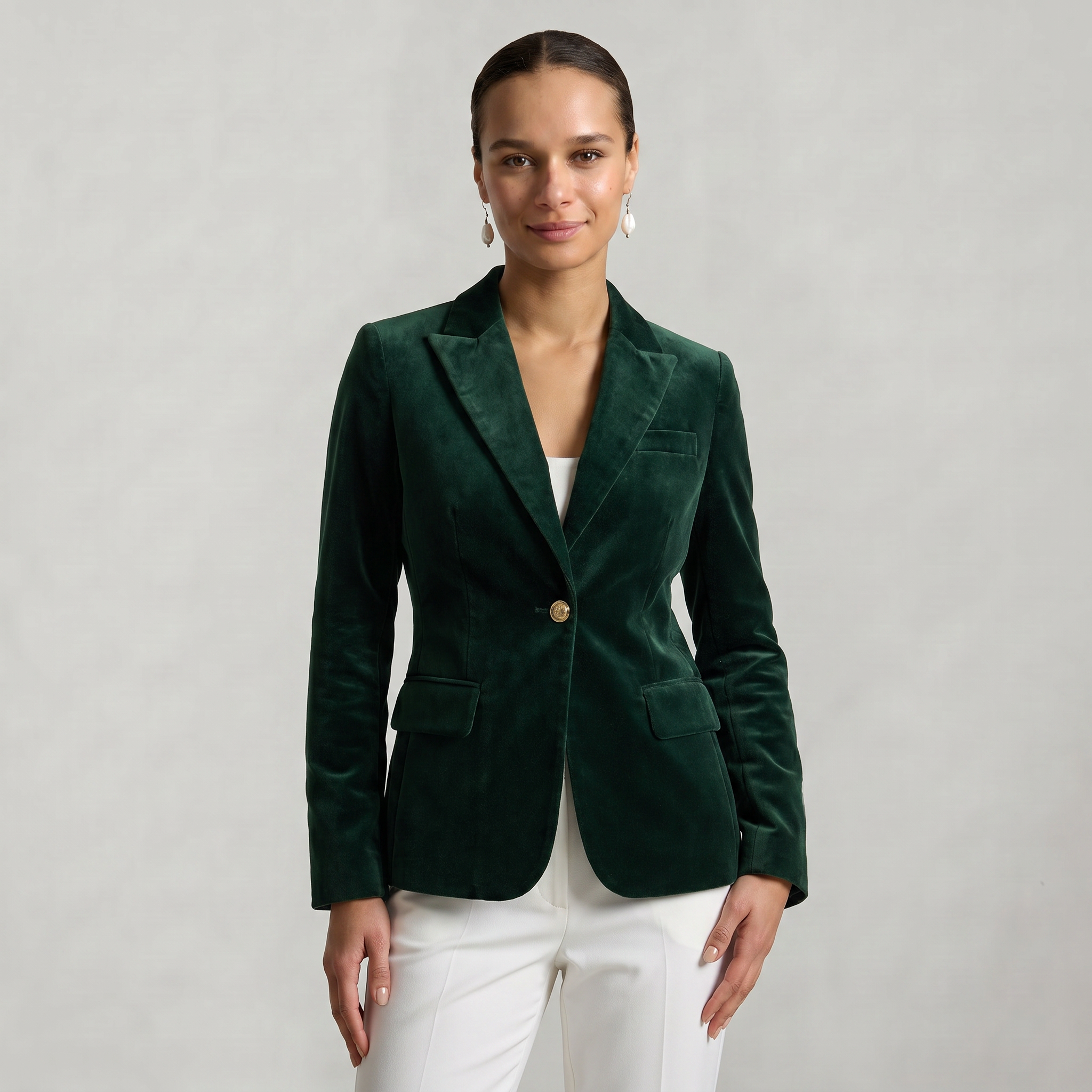Women’s Single-Button Blazer - Long Sleeve Tailored Fit