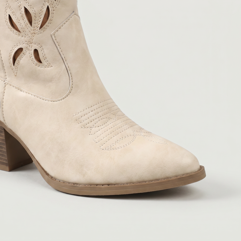 Women’s Slip-On Boots - Western Block Heel Regular Fit