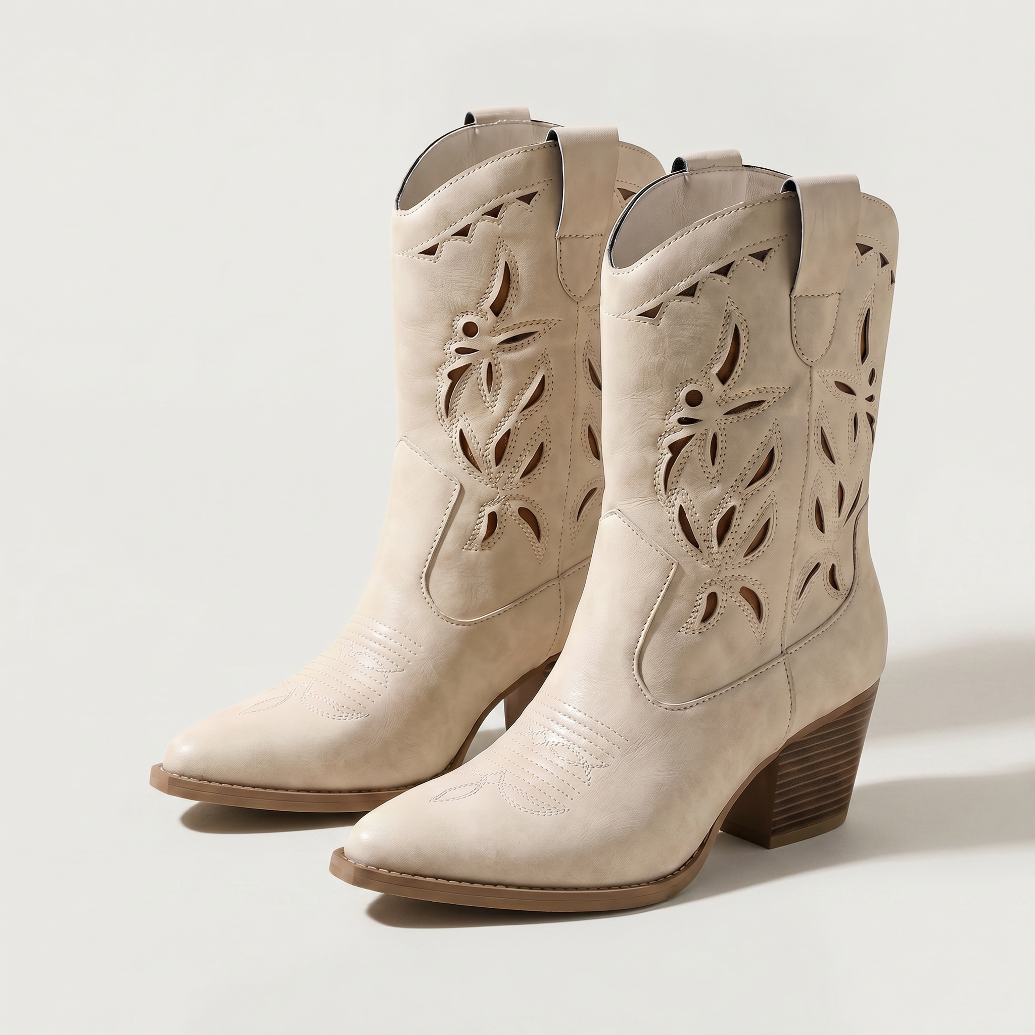 Women’s Slip-On Boots - Western Block Heel Regular Fit