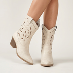 Women’s Slip-On Boots - Western Block Heel Regular Fit