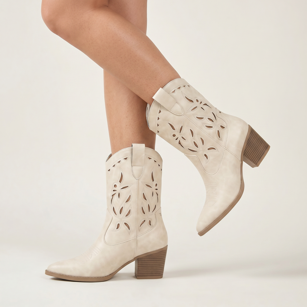 Women’s Slip-On Boots - Western Block Heel Regular Fit